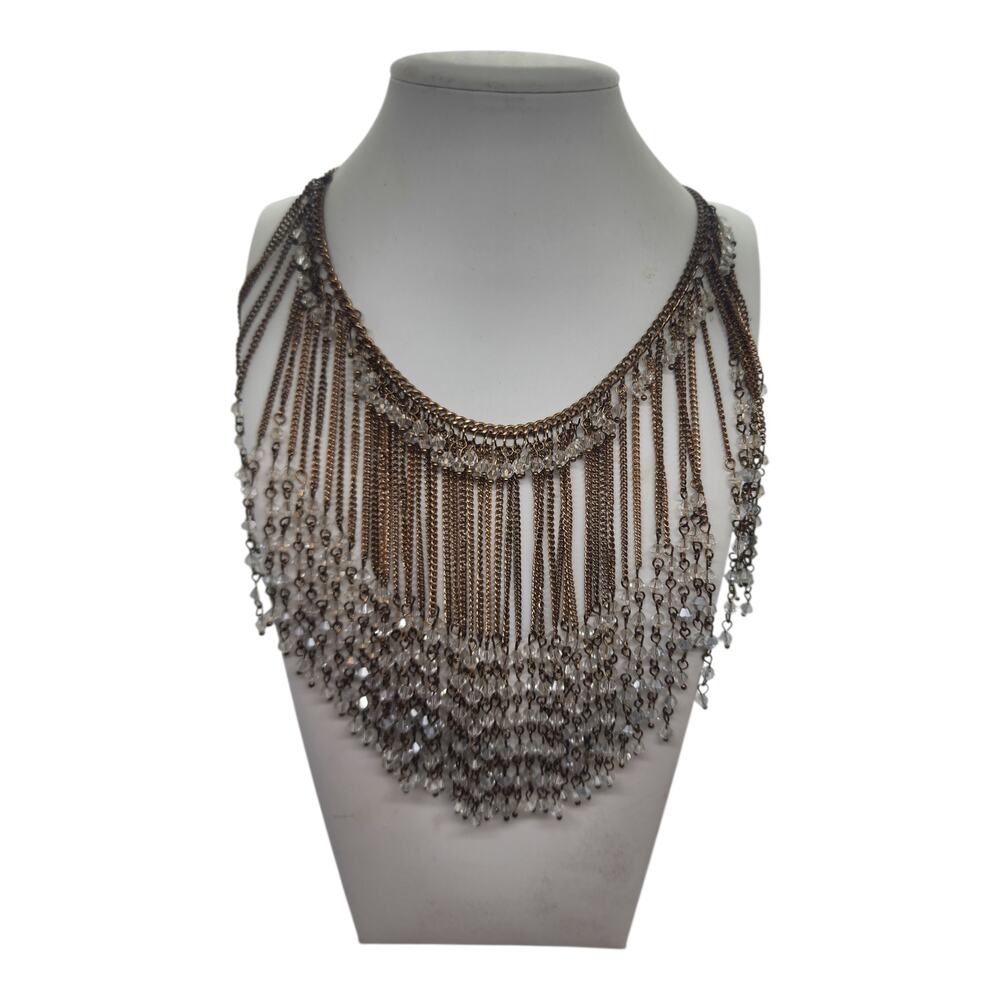 Paparazzi Zi Collection /donnalee Beaded Big Necklace Gold Chain Crystal Movemen - Picture 3 of 13